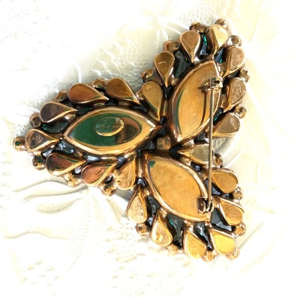 Gorgeous High End GARNE JEWELRY Vintage Dark Green Brooch! - Picture 3 of 3